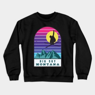 Ski Big Sky Montana Retro Sunset Crewneck Sweatshirt